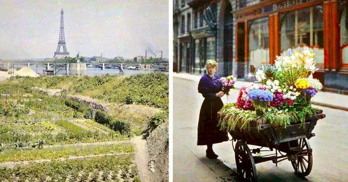 Fotos coloridas de Paris, tiradas há 100 anos